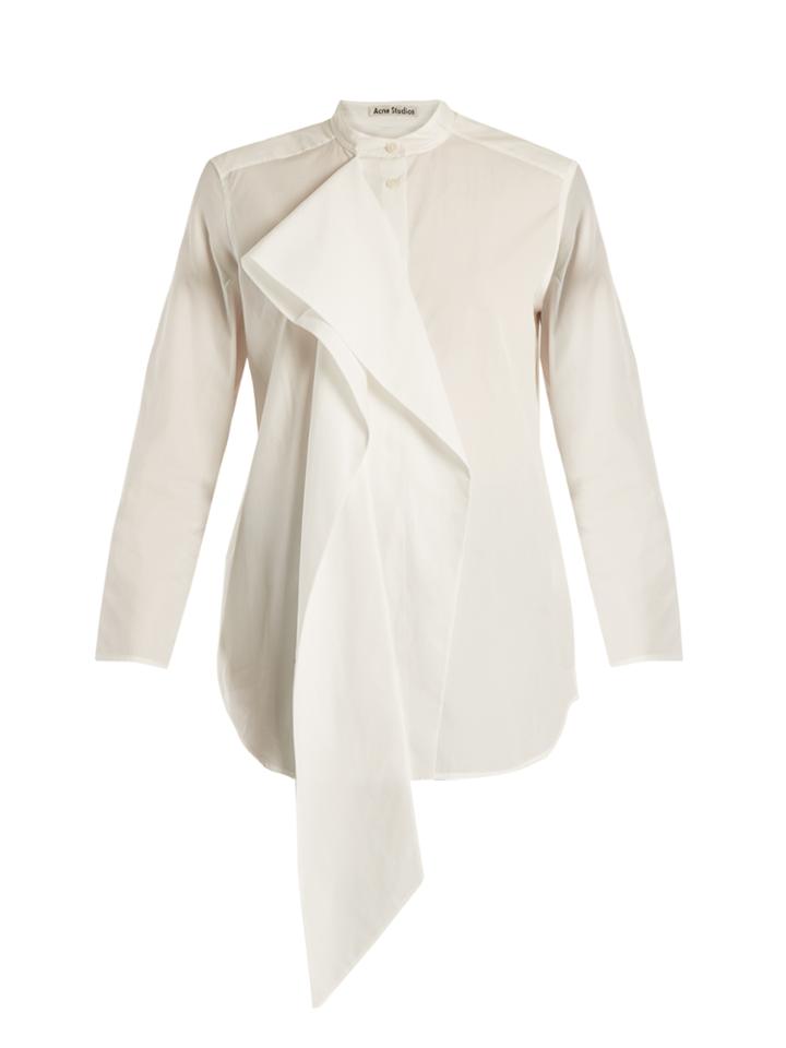 Acne Studios Bianca Scarf-neck Cotton-poplin Shirt