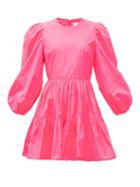 Matchesfashion.com Valentino - Techno Puff-sleeve Tiered Taffeta Mini Dress - Womens - Pink