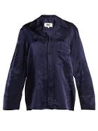 Matchesfashion.com Mm6 Maison Margiela - Oversized Jacquard Pyjama Style Shirt - Womens - Blue Multi