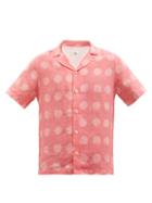 Folk - Spot-print Linen-voile Shirt - Mens - Pink Multi