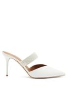 Malone Souliers - Point-toe Woven-strap Leather Mules - Womens - White