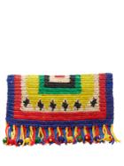 Sensi Studio X Chiara Totire Nalo Woven-straw Clutch