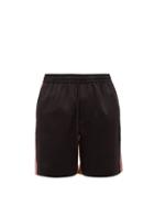 Matchesfashion.com Gucci - Horsebit Print Silk Inset Satin Shorts - Mens - Black Multi
