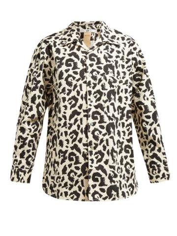 Matchesfashion.com Eytys - Donovan Leopard Print Cotton Poplin Shirt - Womens - Leopard
