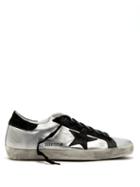 Matchesfashion.com Golden Goose Deluxe Brand - Super Star Low Top Leather Trainers - Womens - Black Silver