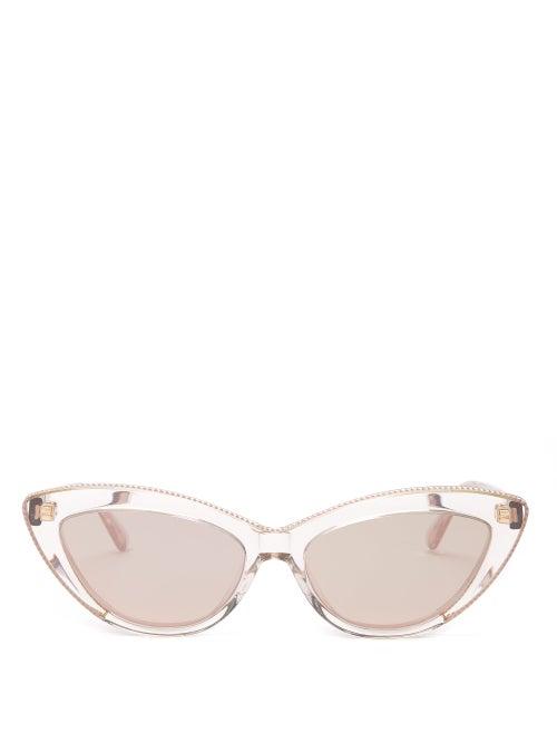 Matchesfashion.com Stella Mccartney - Cat-eye Acetate Sunglasses - Womens - Pink Multi
