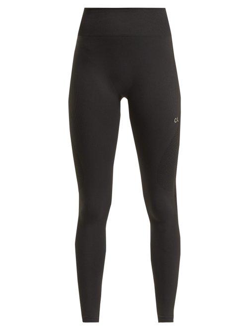Matchesfashion.com Calvin Klein Performance - High Rise Stretch Knit Leggings - Womens - Black