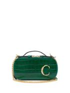 Matchesfashion.com Chlo - The C Mini Crocodile-effect Leather Cross-body Bag - Womens - Green