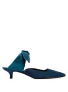 Matchesfashion.com The Row - Coco Bow Embellished Velvet Mules - Womens - Dark Blue