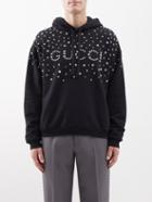 Gucci - Studded Cotton-jersey Hoodie - Mens - Black Multi