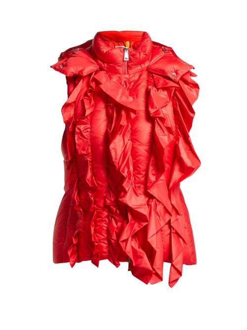 Matchesfashion.com 4 Moncler Simone Rocha - Marianne Ruffled Gilet - Womens - Red
