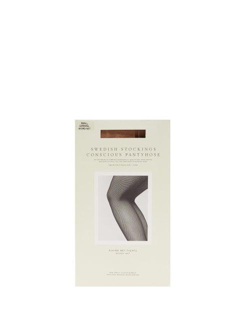 Ladies Lingerie Swedish Stockings - Elvira Fishnet Tights - Womens - Brown