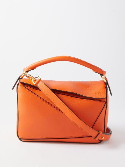 Loewe - Puzzle Leather Cross-body Bag - Womens - Orange