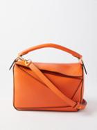 Loewe - Puzzle Leather Cross-body Bag - Womens - Orange