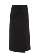 Ladies Rtw Raey - Belted A-line Wool Wrap Skirt - Womens - Black