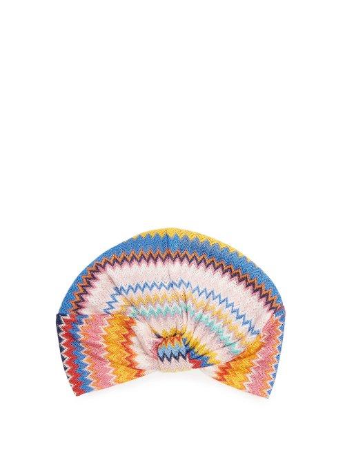 Matchesfashion.com Missoni Mare - Zigzag Knitted Turban Hat - Womens - Rainbow