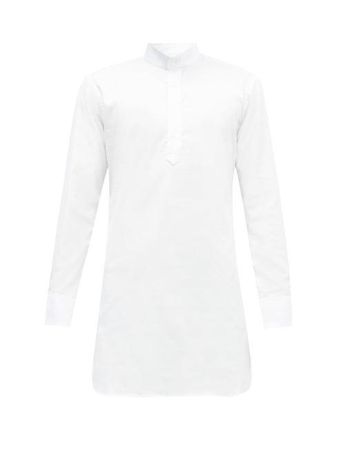Matchesfashion.com Emma Willis - Stand-collar Half-placket Cotton-oxford Tunic - Mens - White