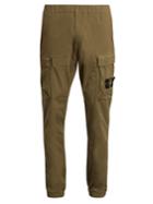 Stone Island Logo-patch Stretch-cotton Cargo Trousers