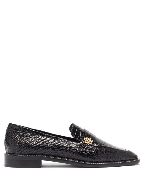 Matchesfashion.com Fabrizio Viti - Forever Crocodile-effect Leather Loafers - Womens - Black Multi