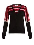 Sonia Rykiel Striped-intarsia Silk And Cotton-blend Cardigan