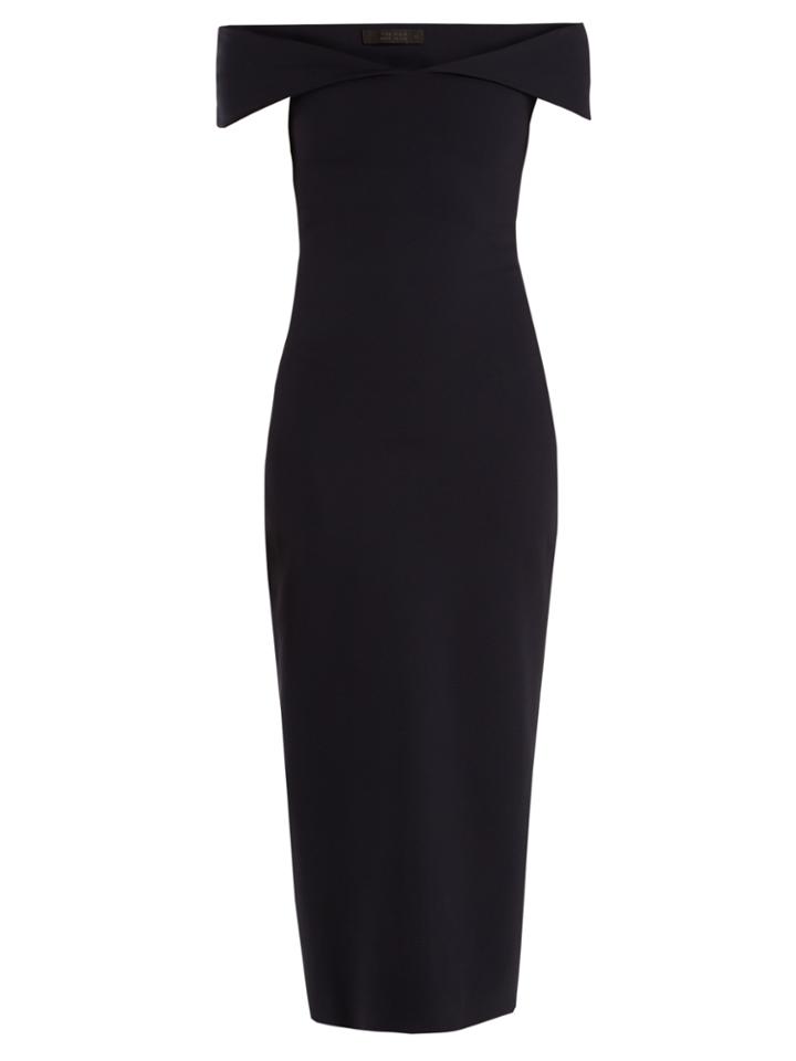 The Row Off-the-shoulder Scuba-jersey Dress