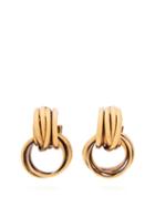 Matchesfashion.com Balenciaga - Bb Double Hoop Earrings - Womens - Gold