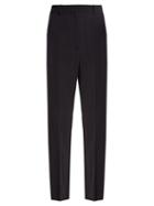 Matchesfashion.com Stella Mccartney - High Rise Asymmetric Stripe Cady Trousers - Womens - Navy