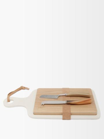 Brunello Cucinelli - Cutting Board And Cheese-knife Set - Brown