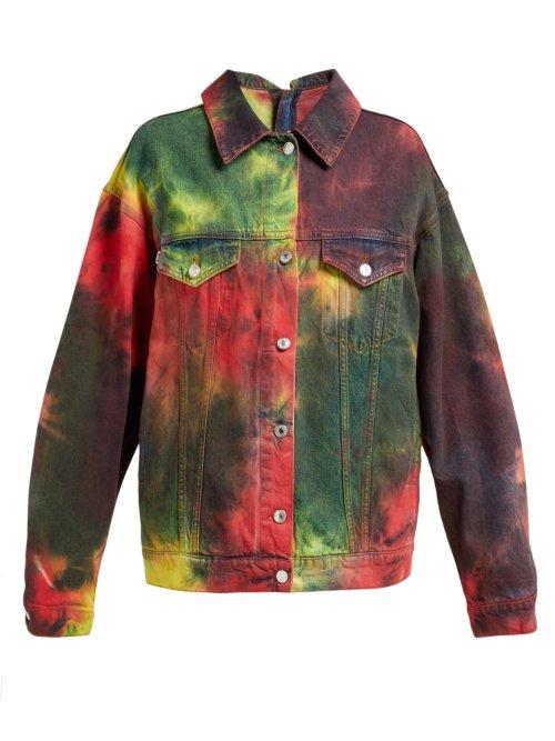Matchesfashion.com Msgm - Tie Dye Denim Jacket - Womens - Multi