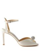 Jimmy Choo - Sacora 85 Crystal-embellished Satin Sandals - Womens - White