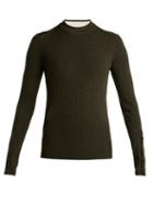 Matchesfashion.com Joseph - Button Cuff Ribbed Wool Sweater - Womens - Khaki