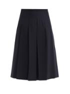 Matchesfashion.com Jil Sander - Pleated Midi Skirt - Womens - Navy
