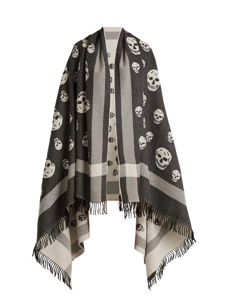 Alexander Mcqueen Skull Wool And Cashmere-blend Wrap