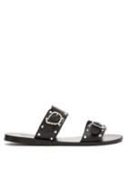 Matchesfashion.com Ancient Greek Sandals - Messinia Screw Embellished Leather Slides - Womens - Black