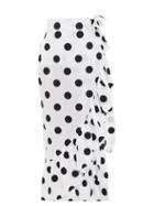 Matchesfashion.com Mara Hoffman - Eavan Ruffled Polka-dot Cotton-voile Wrap Skirt - Womens - White Print