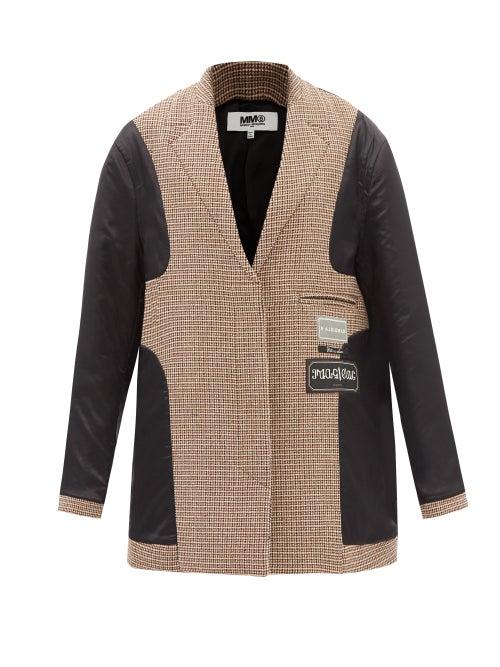 Mm6 Maison Margiela - Inside-out Reversible Panelled Wool-blend Blazer - Womens - Brown
