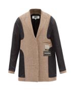 Mm6 Maison Margiela - Inside-out Reversible Panelled Wool-blend Blazer - Womens - Brown