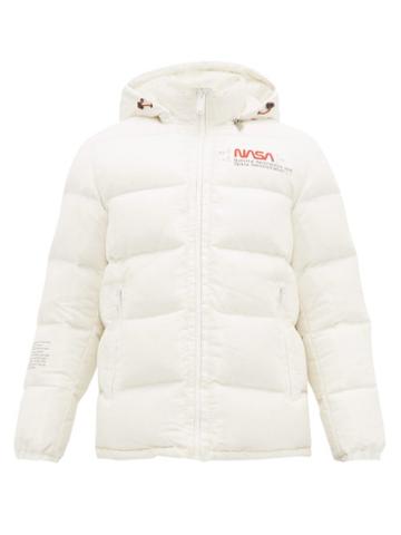 Matchesfashion.com Heron Preston - Nasa Print Down Filled Jacket - Mens - White Multi