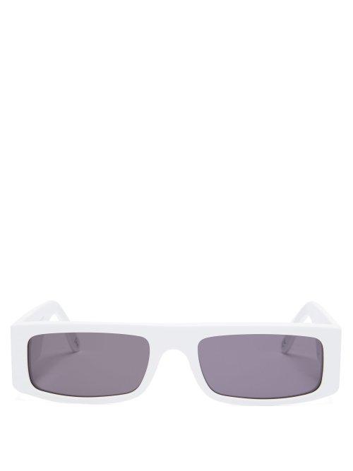 Matchesfashion.com Andy Wolf - Hume Rectangular Acetate Sunglasses - Mens - White