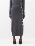 Altuzarra - Minamoto Buttoned Cashmere Midi Skirt - Womens - Dark Grey