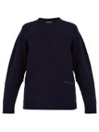 Matchesfashion.com Undercover - Crew Neck Wool Blend Sweater - Mens - Navy