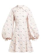 Matchesfashion.com Emilia Wickstead - Marina Boat Print Poplin Mini Dress - Womens - Pink Print