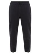 Moncler - Cropped Jersey Slim-leg Track Pants - Mens - Black
