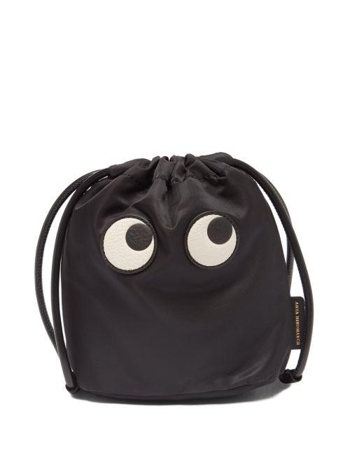 Ladies Accessories Anya Hindmarch - Eyes Recycled-nylon Drawstring Pouch - Womens - Black