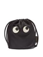 Ladies Accessories Anya Hindmarch - Eyes Recycled-nylon Drawstring Pouch - Womens - Black