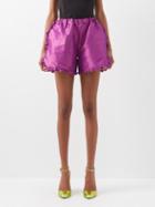 Kika Vargas - Lola Silk-blend Taffeta Shorts - Womens - Dark Pink