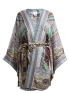 Matchesfashion.com Camilla - The King And I Tie Waist Kimono - Womens - Black Green
