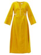 Matchesfashion.com Zeus + Dione - Hydra Linen Kaftan - Womens - Yellow