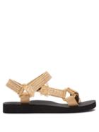 Matchesfashion.com Arizona Love - Trekky Woven-raffia And Recycled-nylon Sandals - Womens - Tan