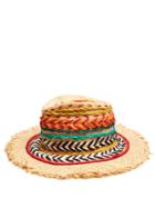 Etro Woven Silk And Raffia Panama Hat